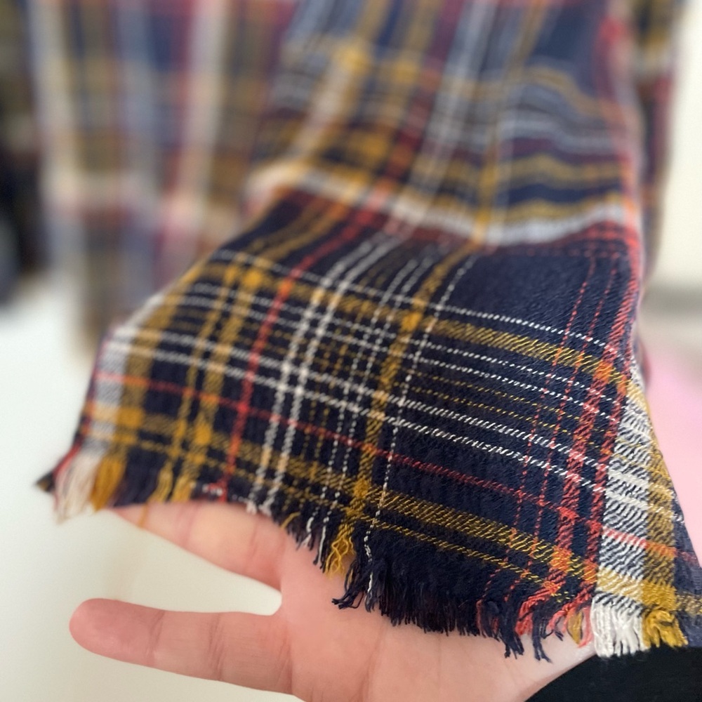 Free People Womenās Avril Plaid Skirt Navy/ Olive Mixed Media Boho Grunge 6 - Picture 3 of 13